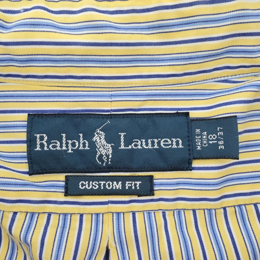 Polo Ralph Lauren Custom‎ Fit Down Long Sleeve Dress Shirt Mens 18 36/37 XXL